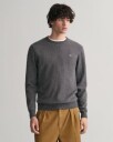 Lammeullsgenser med rund hals CHARCOAL MELANGE M