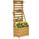 Brun blomsterkasse med espalier for klatreplanter