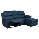 Hjørnesofa HOME4YOU BERIT manuell recliner Mørk blå Høyre hjørne   mørk blå