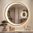 61 cm rundt baderomsspeil – antidugg LED lys forstørrelsesglass