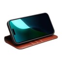 iPhone 16 Plus Qialino Classic Lommebok-deksel I Lær Mørkebrun