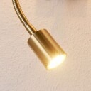 Lindby Messingfarvet vegglampe Florens m LED-leselampe