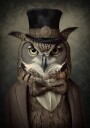 Owl Portrait Plakat Plakat / 40x50cm
