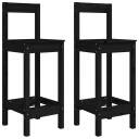 vidaXL Barstoler 2 stk svart 40x41,5x112 cm heltre furu