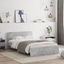 vidaXL Sengeramme med hodegavl betonggrå 120x200 cm 8721012247109