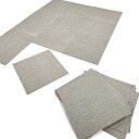 Helteppe   Almeria Tekstilfliser 24 stk. stripet grå Størrelse: 50 x 50 cm