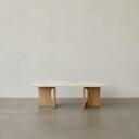 Audo Copenhagen Androgyne Loungebord sand/kunis breccia, eikestativ