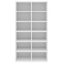 vidaXL Skohylle hvit 54x34x100,5 cm konstruert tre