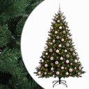 vidaXL Kunstig juletre med julekuler 240 cm 300 LED-lys Varmhvit