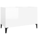  Hifi benk høyglans hvit 74,5x38x48 cm konstruert tre