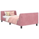  Barneseng med hodegavl med hodegjerde Rosa 90 x 190 cm Fløyel
