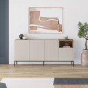 Morlen Konsoll 180x80x41,8 cm - Sandstone, Natural Oak, Black