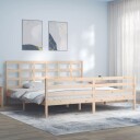 vidaXL Sengeramme med hodegavl 200x200 cm heltre