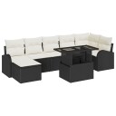 vidaXL Hagesofa Set 8 stk. Svart og krem polyrotting
