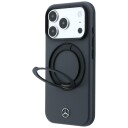 Mercedes MagSafe-etui i skinn med ringstativ til iPhone 18 Pro Max / 17 Pro Max – mørkegrå