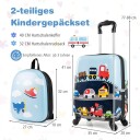 Northix Transportkoffert Barnebagasjesett 17" koffert og 13" ryggsekk blå