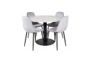 Venture Home Estelle Spisegruppe 106 cm Rund med 4 Polar Stoler Sort