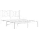  Sengeramme i metall med hodegavl hvit 135x190 cm 8721102644399