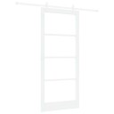 vidaXL skyvedør med utstyr sett Hvit 93x211 cm Solid tre Furu