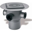 ACO 110 mm dreneringspanne for smøremembran med tappekran vertikal 150x150x213 272 mm