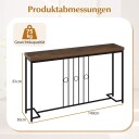 Industrielt konsollbord – 140 cm metall og tre stabil design