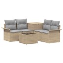 vidaXL Sofa sett 6 stk. 4 Antall seter Beige og lys grå
