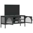 vidaXL TV-benk svart 105x35x50 cm glass og stål