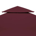 vidaXL Dobbel toppduk til paviljong 310 g/m² 4x3 m vinrød