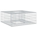 vidaXL Gabion hevet seng 100 x 100 x 40 cm Galvanisert Stål sølv