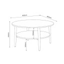 Sofabord HOME4YOU Hector ask/svart 80x80x45 cm - ask/svart