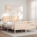 vidaXL Sengeramme med hodegavl 5FT King Size heltre