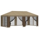 vidaXL Hagepaviljong med sidevegger 6 x 3 m Beige Polyester og stål