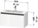Duravit Ketho.2 Servantskap 1 Skuff 680x390 mm Hvit Matt