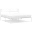 vidaXL Sengeramme i metall med hodegavl hvit 120x190 cm 8721012191020