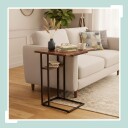 Sammenleggbart C formet sidebord – trelignende plassbesparende