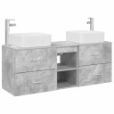 vidaXL Baderomsskapsett 3 stk. Betonggrå 49,5 x 41 x 63 cm