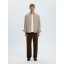 Selected Slmregcole Jay Melange Ls Shirt Noos   Beige   S