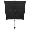 vidaXL Parasoll med aluminiumsstang 4 nivåer 250x250 cm svart