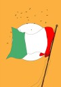 Italian Flag Waving Plakat Plakat / 70x100cm