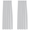  Gardiner med gardiner 2 pcs Lysegrå Polyester