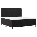  Box Spring Seng med Madrass og LED Svart 180x200 cm Fløyel