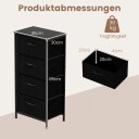 Kommode med 4 skuffer og treplate – svart metallramme