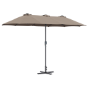  Hageparasol Gråbrun 380 x 196 x 235 cm Pulverlakkert stål