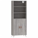 vidaXL Highboard grå sonoma 69,5x34x180 cm konstruert tre