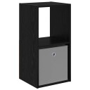  Nattbord med skuff Svart Eik 35 x 32 x 68,5 cm Konstruert tre