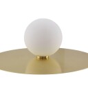 Lindby vegglampe Zain, gull/hvit, glassskjerm
