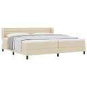  Box Spring Seng med Madrass Krem 200x200 cm Stoff