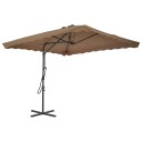 vidaXL Parasoll med stålstang 250x250 cm gråbrun