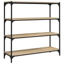 vidaXL Bokhylle Sonoma eik 100x33x100 cm konstruert tre og st?l
