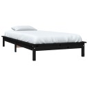 vidaXL Sengeramme svart heltre furu 100x200 cm